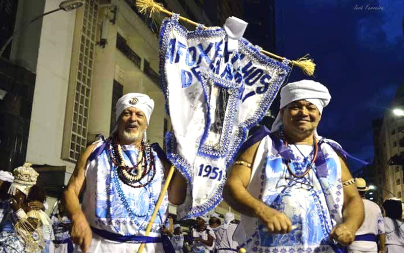 Tambores do Afoxé Filhos de Gandhi na Praça da Harmonia