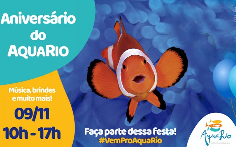 AquaRio comemora 3 anos com shows gratuitos e sorteio de brindes