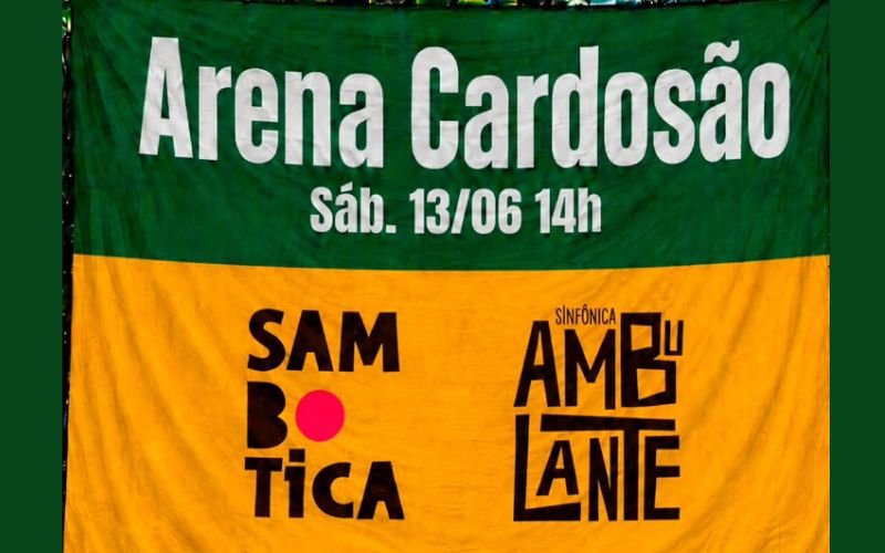 Arena Cardosão recebe torcida para estreia do Brasil com samba e bloco de carnaval
