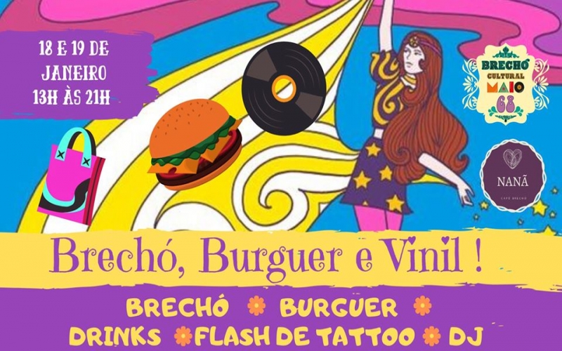 Brechó, burguer e Vinil no Maio 68