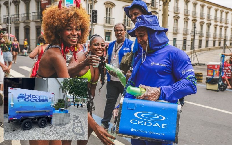 CEDAE distribui água pela primeira vez no carnaval de rua do Rio