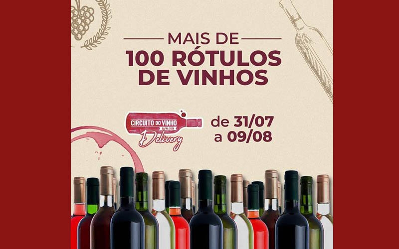 Circuito do Vinho Delivery - pela primeira vez o evento será online, até 09/08