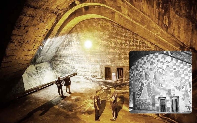 Túnel Santa Bárbara tinha capela escavada na rocha com painel da pintora Djanira