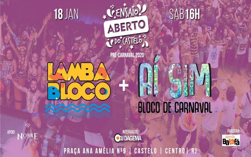 Ensaio Aberto do Castelo recebe LambaBloco + Bloco Aí Sim