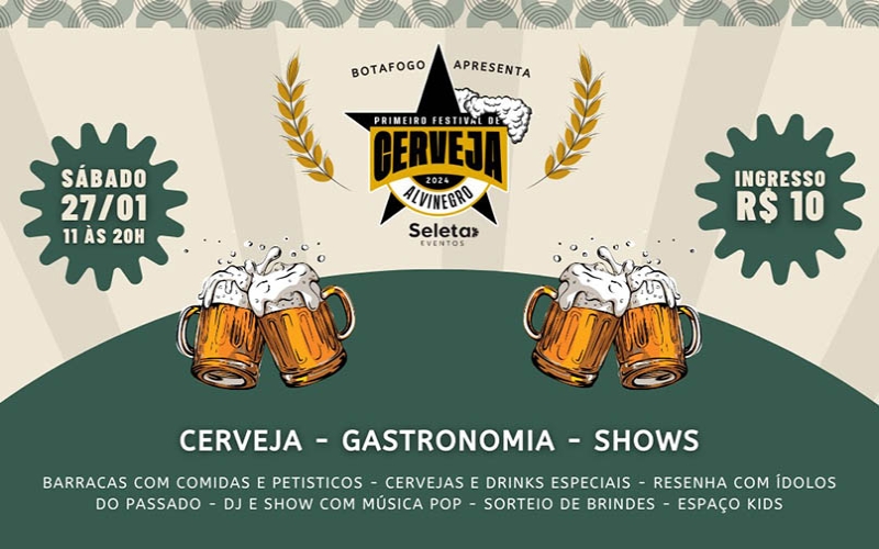 Botafogo promove o primeiro Festival de Cerveja Alvinegro na sede do clube com várias atrações