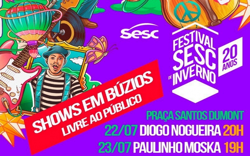 20º Festival de Inverno do Sesc em Búzios terá shows, oficinas, esportes e artes