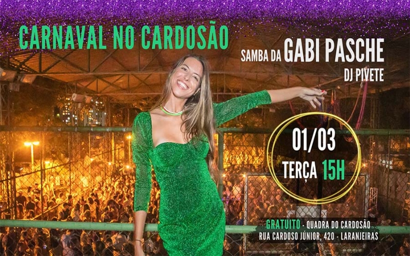 Carnaval no Cardosão: Samba com Gabi Pasche