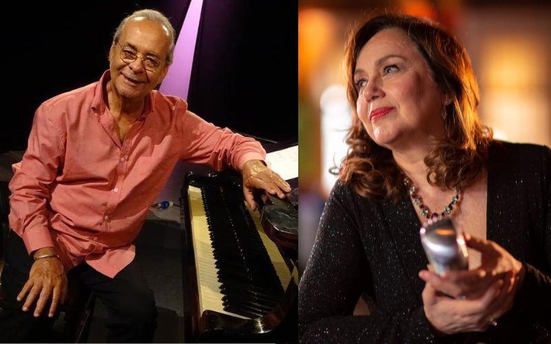 Jane Duboc e o pianista Gilson Peranzzetta no Teatro Rival Petrobras