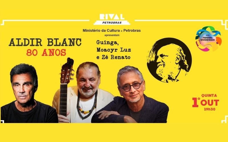 Guinga, Moacyr Luz e Zé Renato homenageiam Aldir Blanc no Teatro Rival