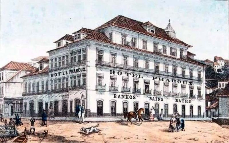 Hotel Pharoux, o primeiro hotel de luxo do Brasil ficava na atual Praça XV