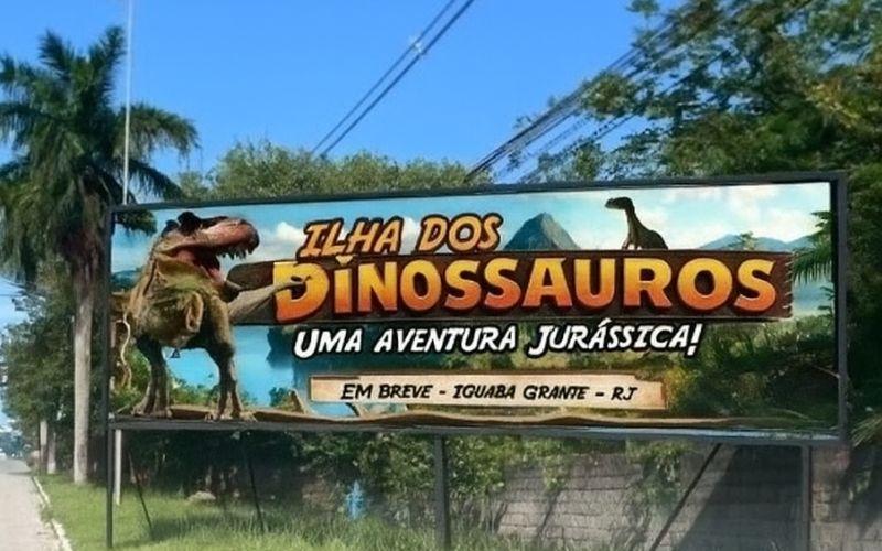 Obras da Ilha dos Dinossauros avançam em Iguaba Grande, complexo prevê parque e resort