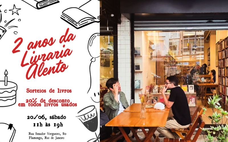 Livraria Alento comemora dois anos com descontos e sorteios no Flamengo