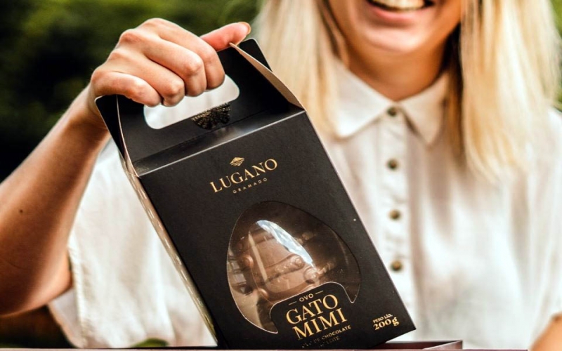 Lugano: chocolates e ovos de páscoa de Gramado no escritório ou residência