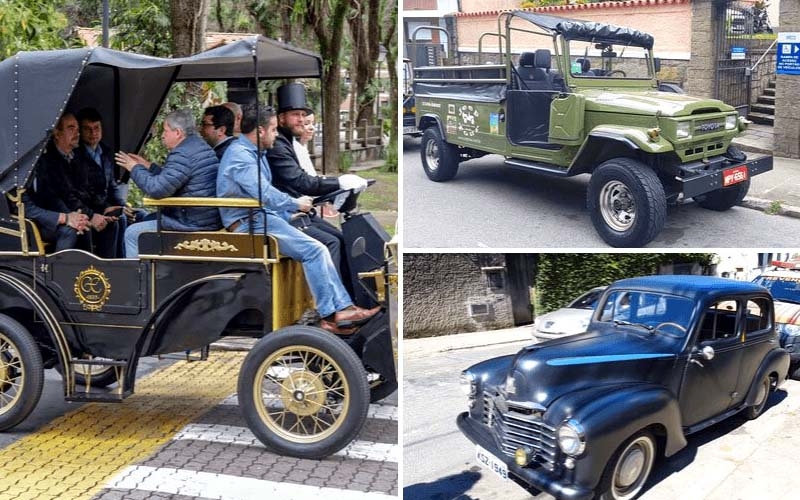 Além de tuk tuks, Petrópolis ganha passeios de carruagem elétrica, jipes, carros antigos e trenzinhos