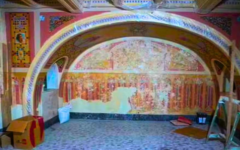 Pinturas originais são descobertas durante restauração do Parque Lage