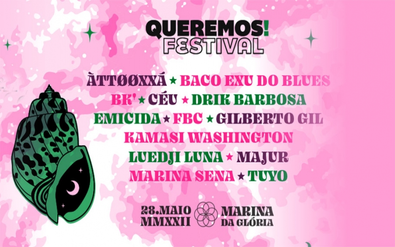 Queremos Festival terá 13 atrações, entre elas, Emicida e Gilberto Gil