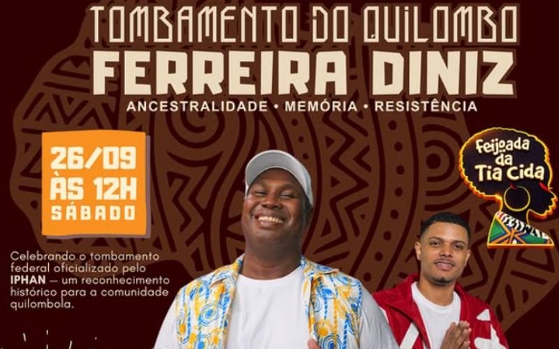 Quilombo Ferreira Diniz celebra tombamento federal com feijoada e pagode na Glória