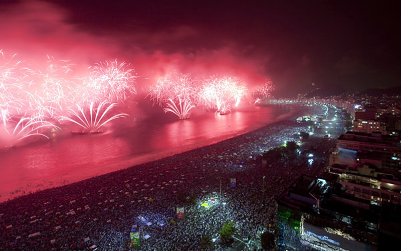 Réveillon na Praia de Copacabana: fogos e shows