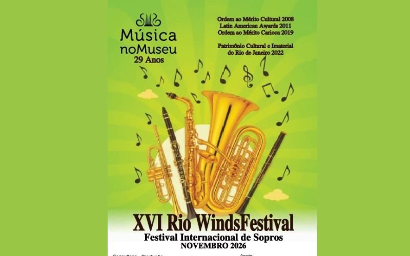 RioWindsFestival: Harpa, oboé, flauta e saxofone marcam programação musical gratuita no Rio