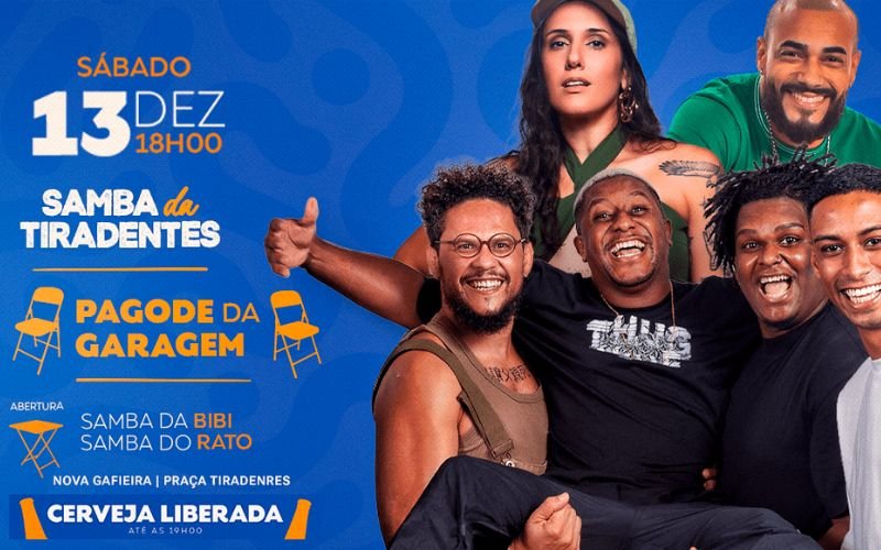 Samba da Tiradentes com várias atrações na Praça Tiradentes