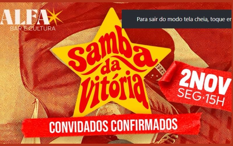 Samba da Vitória reúne Arlindinho Cruz e bateria do Império Serrano no Centro do Rio