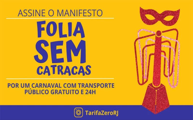 Movimento Tarifa Zero RJ exige transporte gratuito e 24h durante o carnaval